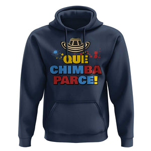 Qué Chimba Parce Hoodie Colombian Slang Sombrero Vueltiao TS11 Navy Print Your Wear