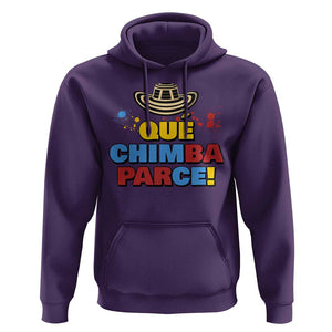 Qué Chimba Parce Hoodie Colombian Slang Sombrero Vueltiao TS11 Purple Print Your Wear