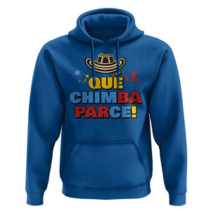 Qué Chimba Parce Hoodie Colombian Slang Sombrero Vueltiao TS11 Royal Blue Print Your Wear