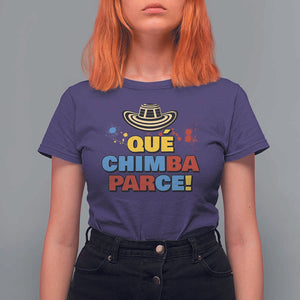 Qué Chimba Parce T Shirt For Women Colombian Slang Sombrero Vueltiao TS11 Purple Print Your Wear