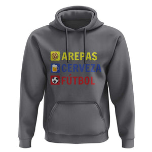 Arepas Cerveza Futbol Hoodie Colombian Slang Colombia Flag TS11 Charcoal Print Your Wear