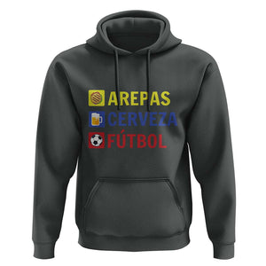 Arepas Cerveza Futbol Hoodie Colombian Slang Colombia Flag TS11 Dark Heather Print Your Wear