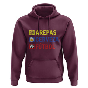 Arepas Cerveza Futbol Hoodie Colombian Slang Colombia Flag TS11 Maroon Print Your Wear