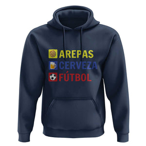 Arepas Cerveza Futbol Hoodie Colombian Slang Colombia Flag TS11 Navy Print Your Wear