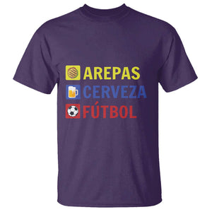 Arepas Cerveza Futbol T Shirt Colombian Slang Colombia Flag TS11 Purple Print Your Wear