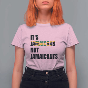 Jamaica T Shirt For Women It's Jamaicans Not Jamaicants Flag TS11 Light Pink Print Your Wear