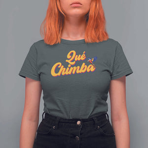 Colombia T Shirt For Women Qu Chimba Parrot Colombian Slang TS11 Dark Heather Print Your Wear