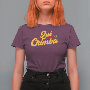 Colombia T Shirt For Women Qu Chimba Parrot Colombian Slang TS11 Maroon Print Your Wear