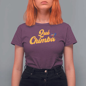 Colombia T Shirt For Women Qu Chimba Parrot Colombian Slang TS11 Maroon Print Your Wear