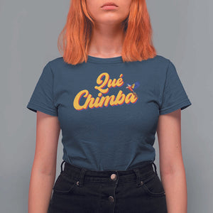 Colombia T Shirt For Women Qu Chimba Parrot Colombian Slang TS11 Navy Print Your Wear