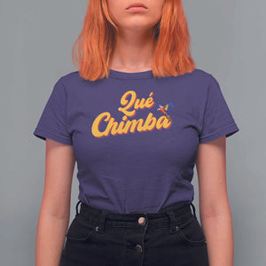 Colombia T Shirt For Women Qu Chimba Parrot Colombian Slang TS11 Purple Print Your Wear