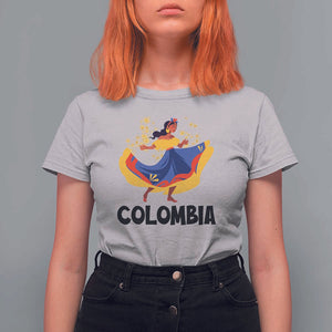 Colombianas T Shirt For Women Colombia Cumbia Butterfly Flag Roots TS11 Ice Gray Print Your Wear