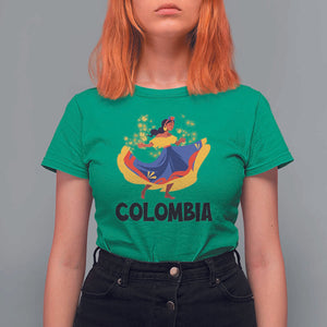 Colombianas T Shirt For Women Colombia Cumbia Butterfly Flag Roots TS11 Irish Green Print Your Wear