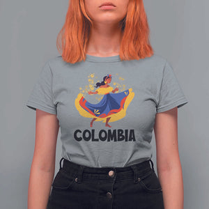 Colombianas T Shirt For Women Colombia Cumbia Butterfly Flag Roots TS11 Sport Gray Print Your Wear