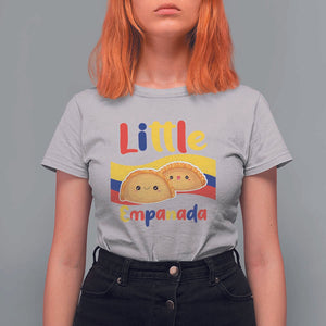 Funny Colombia Food T Shirt For Women Little Empanada Colombian Flag TS11 Ice Gray Print Your Wear
