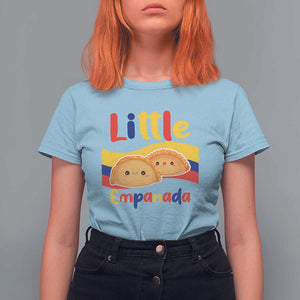 Funny Colombia Food T Shirt For Women Little Empanada Colombian Flag TS11 Light Blue Print Your Wear