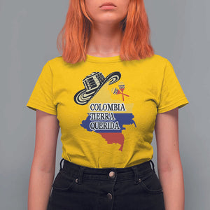 Funny Colombia Tierra Querida T Shirt For Women Colombian Flag Sombrero Vueltiao Maracas TS11 Daisy Print Your Wear