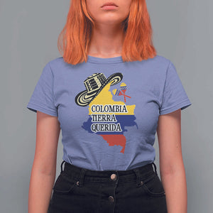 Funny Colombia Tierra Querida T Shirt For Women Colombian Flag Sombrero Vueltiao Maracas TS11 Violet Print Your Wear
