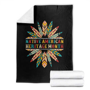 Native American Heritage Month Throw Blanket Indigenous Pride Feathers TS11 Black Print Your Wear