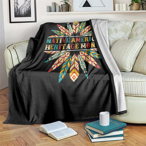 Native American Heritage Month Throw Blanket Indigenous Pride Feathers TS11 Print Your Wear
