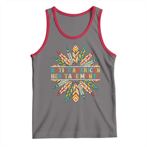 Native American Heritage Month Tank Top Indigenous Pride Feathers TS11 Deep Heather Red Print Your Wear