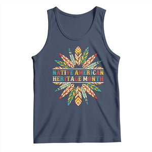 Native American Heritage Month Tank Top Indigenous Pride Feathers TS11 Navy Print Your Wear