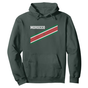 Morocco Moroccan Flag Hoodie Green Star Maroc Stripes TS11 Dark Forest Green Print Your Wear