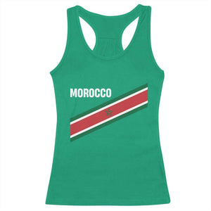 Morocco Moroccan Flag Racerback Tank Top Green Star Maroc Stripes TS11 Irish Green Print Your Wear