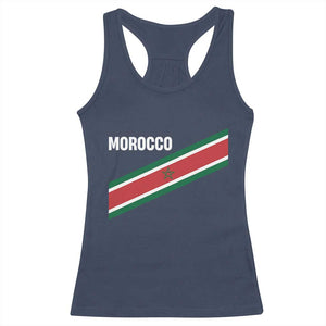 Morocco Moroccan Flag Racerback Tank Top Green Star Maroc Stripes TS11 Navy Print Your Wear