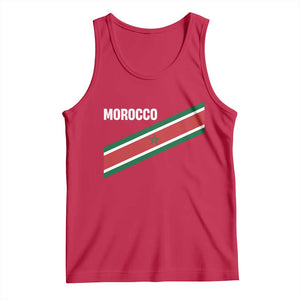 Morocco Moroccan Flag Tank Top Green Star Maroc Stripes TS11 Red Print Your Wear
