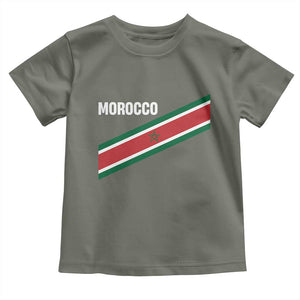 Morocco Moroccan Flag Toddler T Shirt Green Star Maroc Stripes TS11 Military Green Print Your Wear