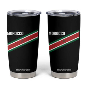 Morocco Moroccan Flag Tumbler Cup Green Star Maroc Stripes TS11 Black Print Your Wear