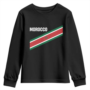 Morocco Moroccan Flag Youth Sweatshirt Green Star Maroc Stripes TS11 Black Print Your Wear