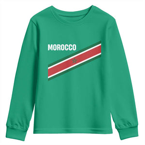 Morocco Moroccan Flag Youth Sweatshirt Green Star Maroc Stripes TS11 Irish Green Print Your Wear