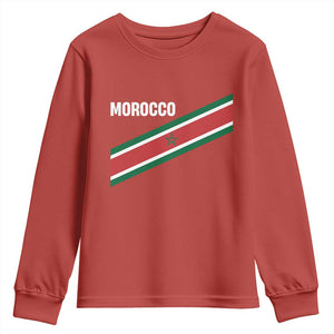 Morocco Moroccan Flag Youth Sweatshirt Green Star Maroc Stripes TS11 Red Print Your Wear