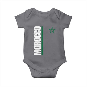 Morocco Green Star Flag Patriotic Moroccan Pride Baby Onesie TS11 Charcoal Print Your Wear
