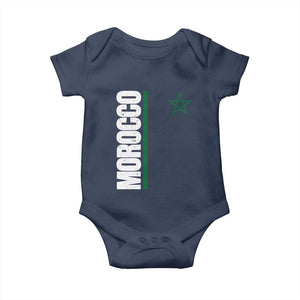 Morocco Green Star Flag Patriotic Moroccan Pride Baby Onesie TS11 Navy Print Your Wear