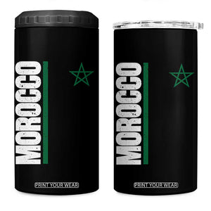 Morocco Green Star Flag Patriotic Moroccan Pride 4 in 1 Can Cooler Tumbler TS11 One Size: 16 oz Black Print Your Wear
