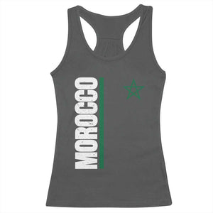 Morocco Green Star Flag Patriotic Moroccan Pride Racerback Tank Top TS11 Dark Heather Print Your Wear