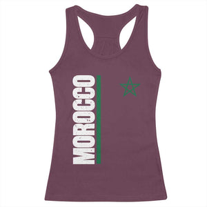 Morocco Green Star Flag Patriotic Moroccan Pride Racerback Tank Top TS11 Maroon Print Your Wear