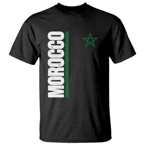 Morocco Green Star Flag Patriotic Moroccan Pride T Shirt TS11 Black Print Your Wear