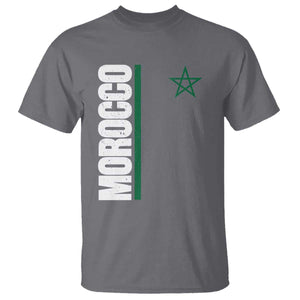 Morocco Green Star Flag Patriotic Moroccan Pride T Shirt TS11 Charcoal Print Your Wear
