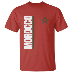 Morocco Green Star Flag Patriotic Moroccan Pride T Shirt TS11 Red Print Your Wear