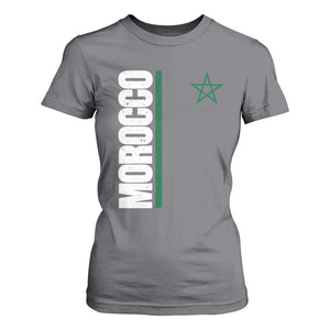 Morocco Green Star Flag Patriotic Moroccan Pride T Shirt For Women TS11 Charcoal Print Your Wear