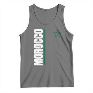 Morocco Green Star Flag Patriotic Moroccan Pride Tank Top TS11 Black Heather Print Your Wear