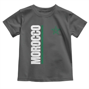 Morocco Green Star Flag Patriotic Moroccan Pride Toddler T Shirt TS11 Dark Heather Print Your Wear