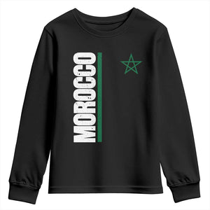 Morocco Green Star Flag Patriotic Moroccan Pride Youth Sweatshirt TS11 Black Print Your Wear