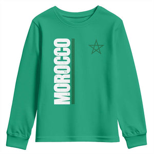 Morocco Green Star Flag Patriotic Moroccan Pride Youth Sweatshirt TS11 Irish Green Print Your Wear