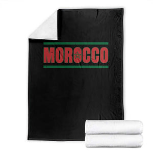 Proud Moroccan Vintage Marocco Flag Green Stripes Throw Blanket TS11 Black Print Your Wear