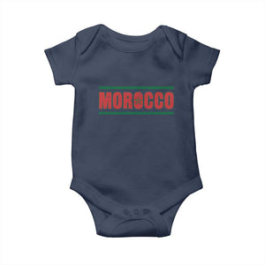 Proud Moroccan Vintage Marocco Flag Green Stripes Baby Onesie TS11 Navy Print Your Wear